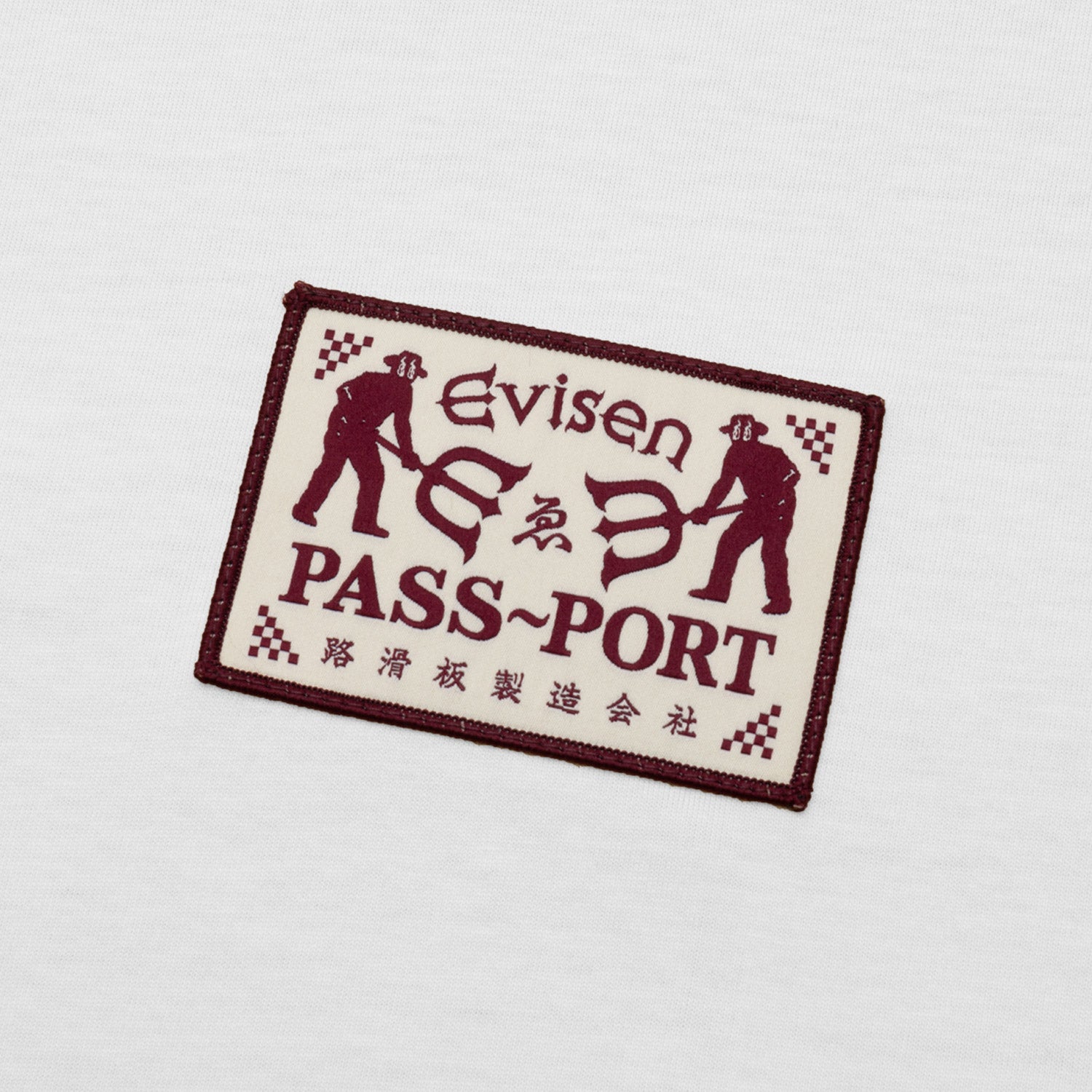 Passport X Evisen Logo Lock Up T-Shirt White