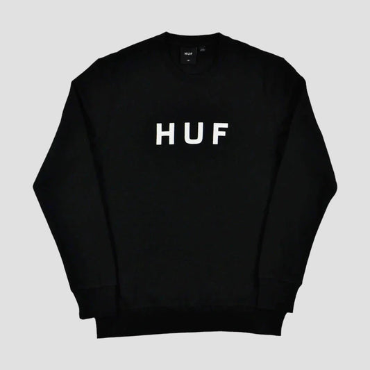 HUF OG Logo Crew Black