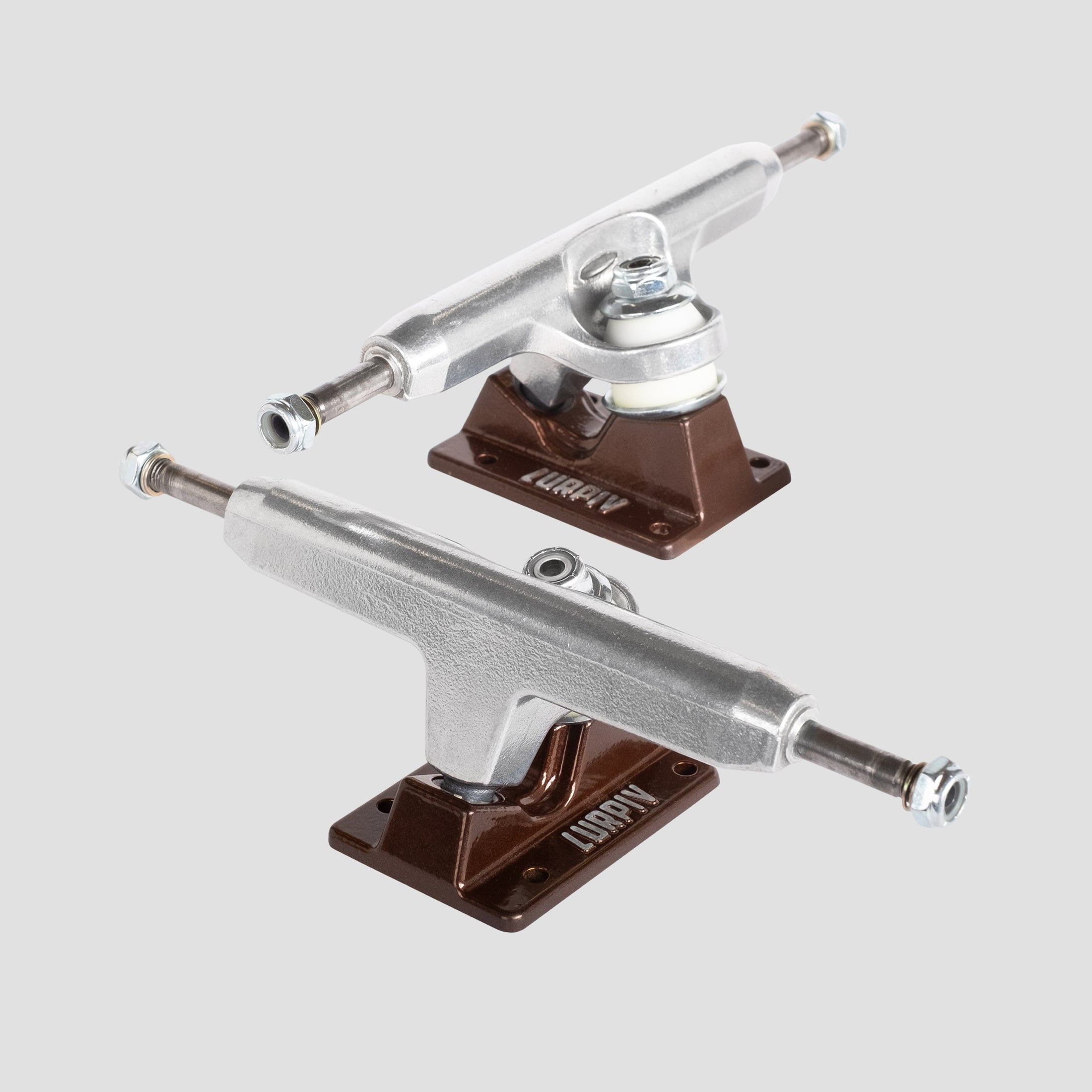 Lurpiv 3 Hollow 145 Skateboard Trucks Polished / Brown