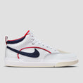 Load image into Gallery viewer, Nike SB React Leo Premium Skate Shoes White / Midnight Navy / University Red / White
