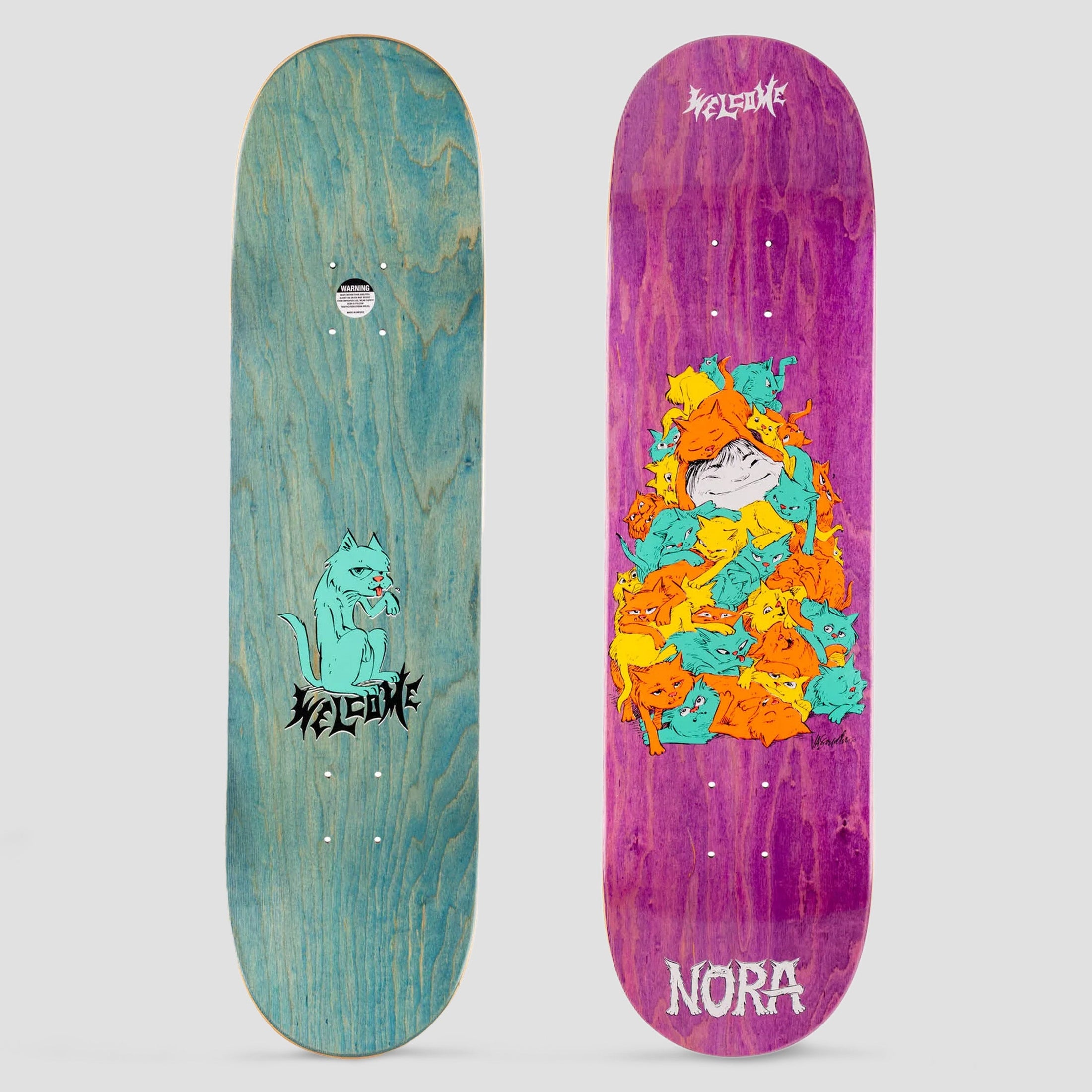 Welcome 8.25 Nora Purr Pile Popsicle Skateboard Deck Purple