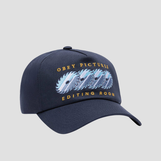 Obey Pictures 5 Panel Snapback Cap Navy