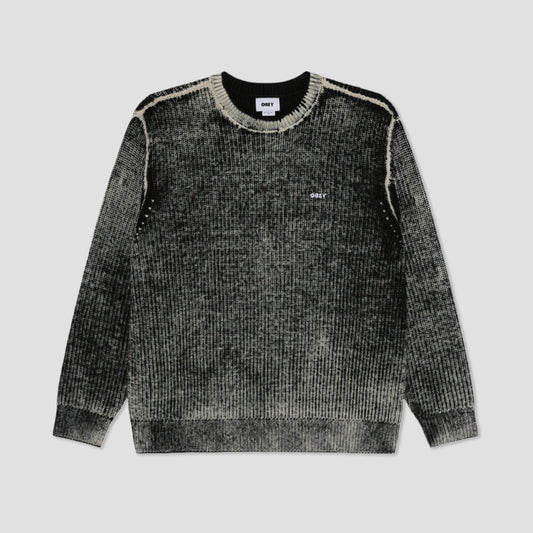 Obey Spray Effect Sweater Dark Black
