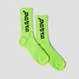 By Parra Lowercase Script Logo Crew Socks Acid Green
