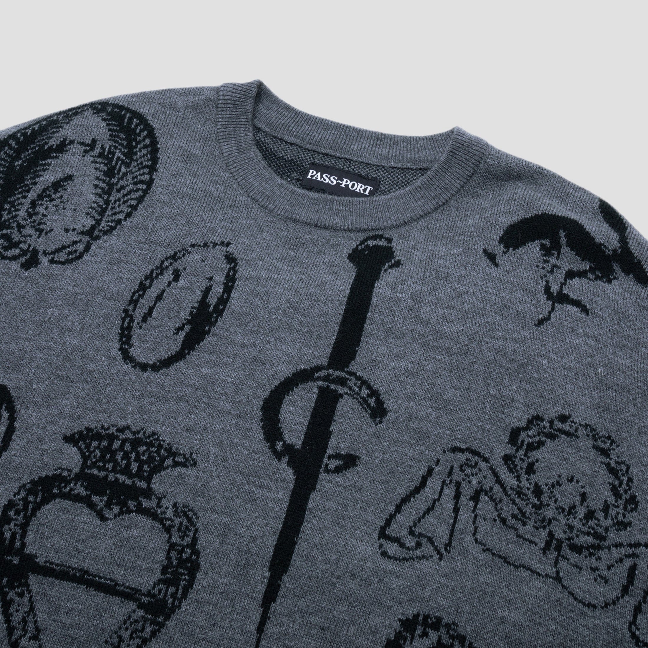 Passport Trinkets Knit Sweater Grey – Slam City Skates