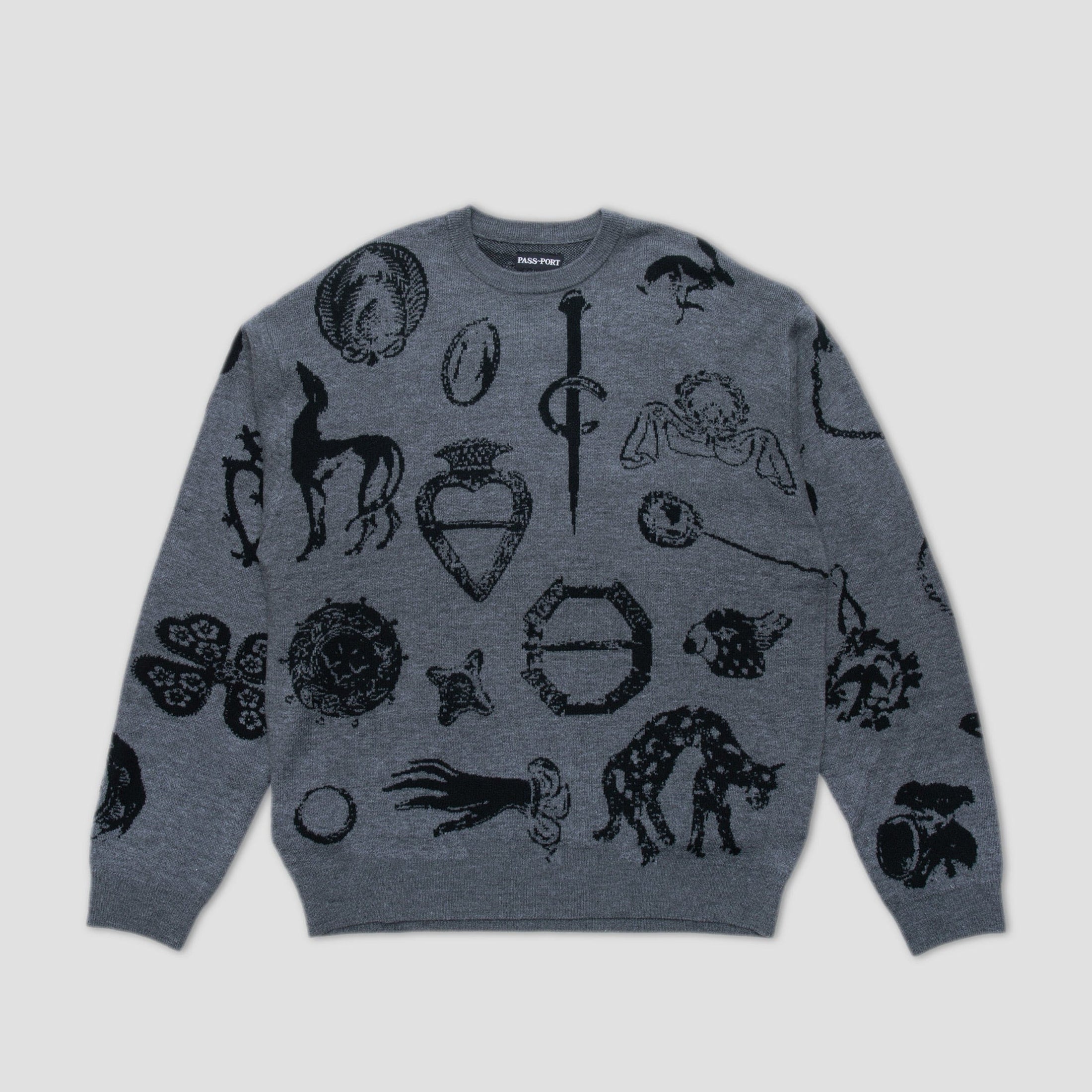 Passport Trinkets Knit Sweater Grey – Slam City Skates