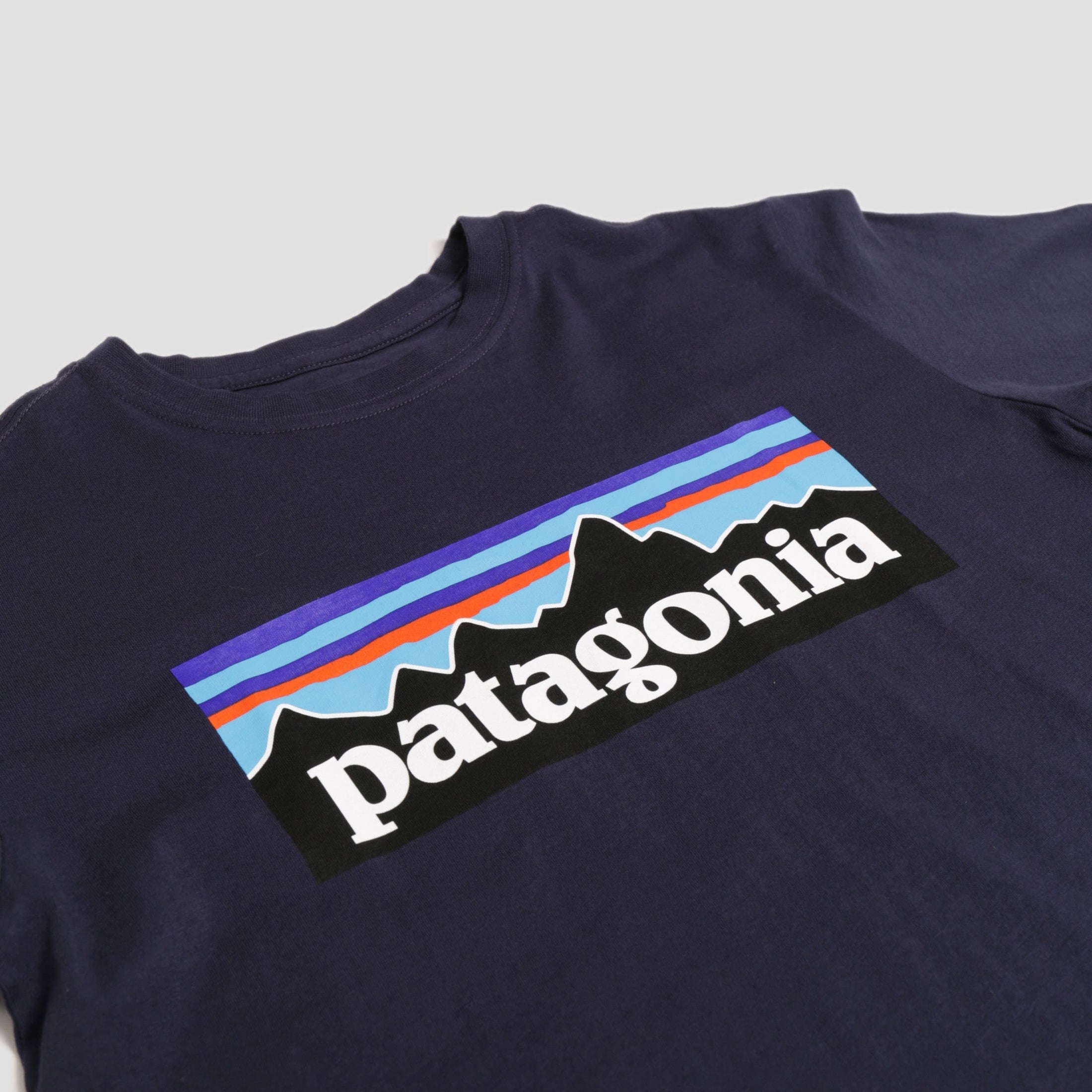 Patagonia K's Regenerative Organic Certified Cotton P-6 Logo T-Shirt New Navy