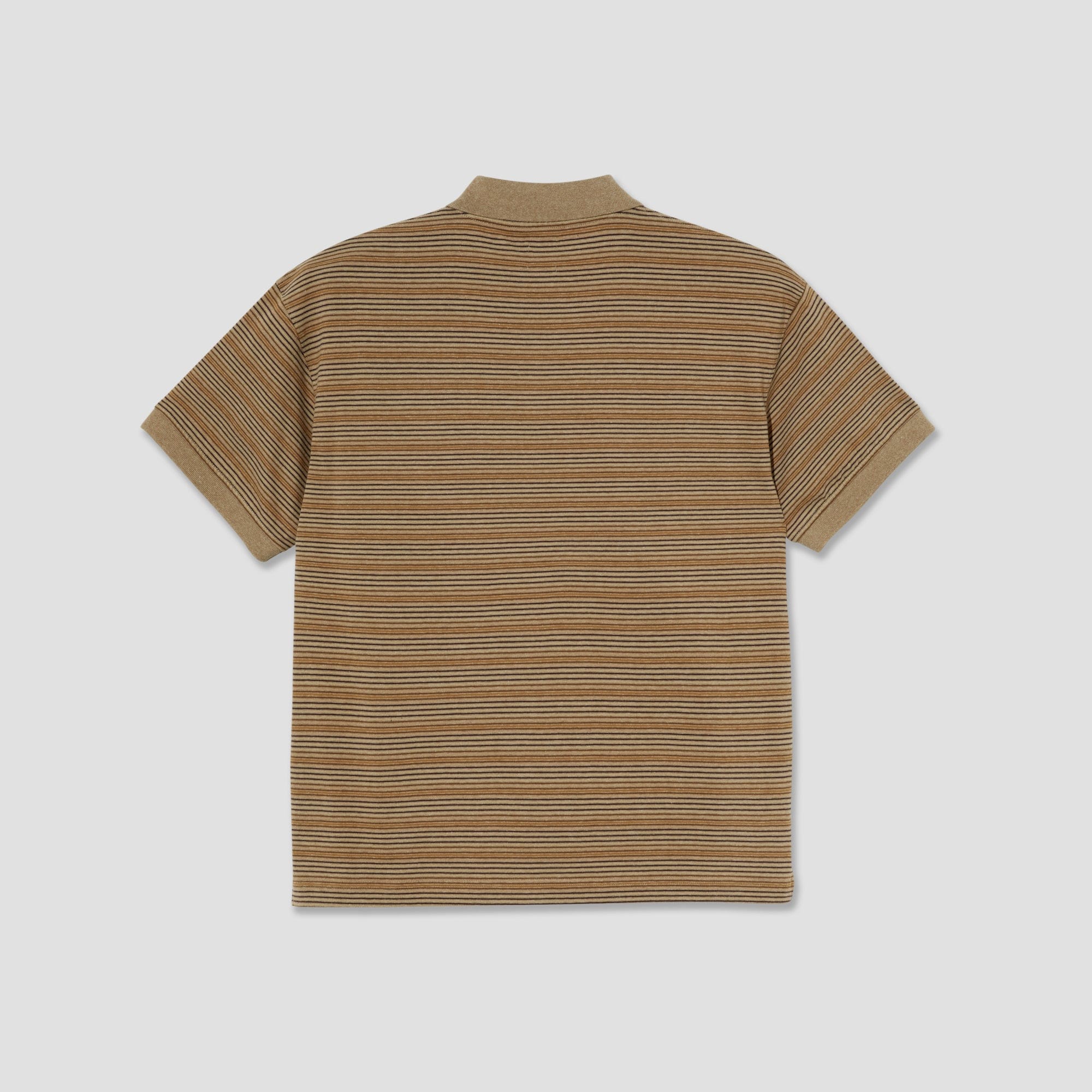 Polar Stripe Polo Shirt Camel