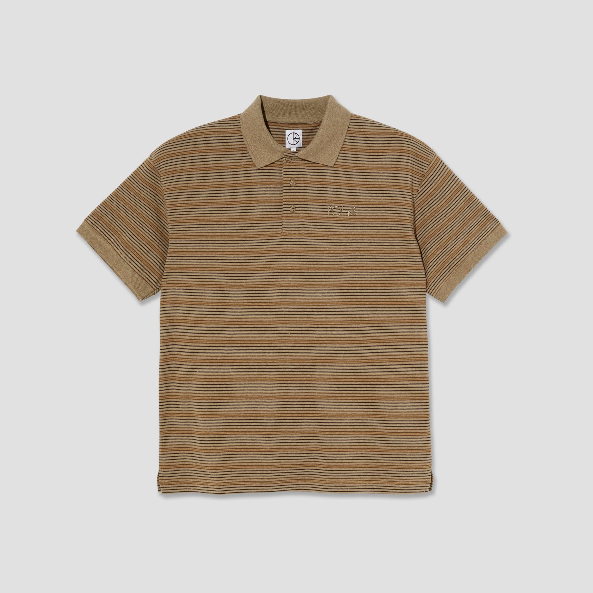 Polar Stripe Polo Shirt Camel