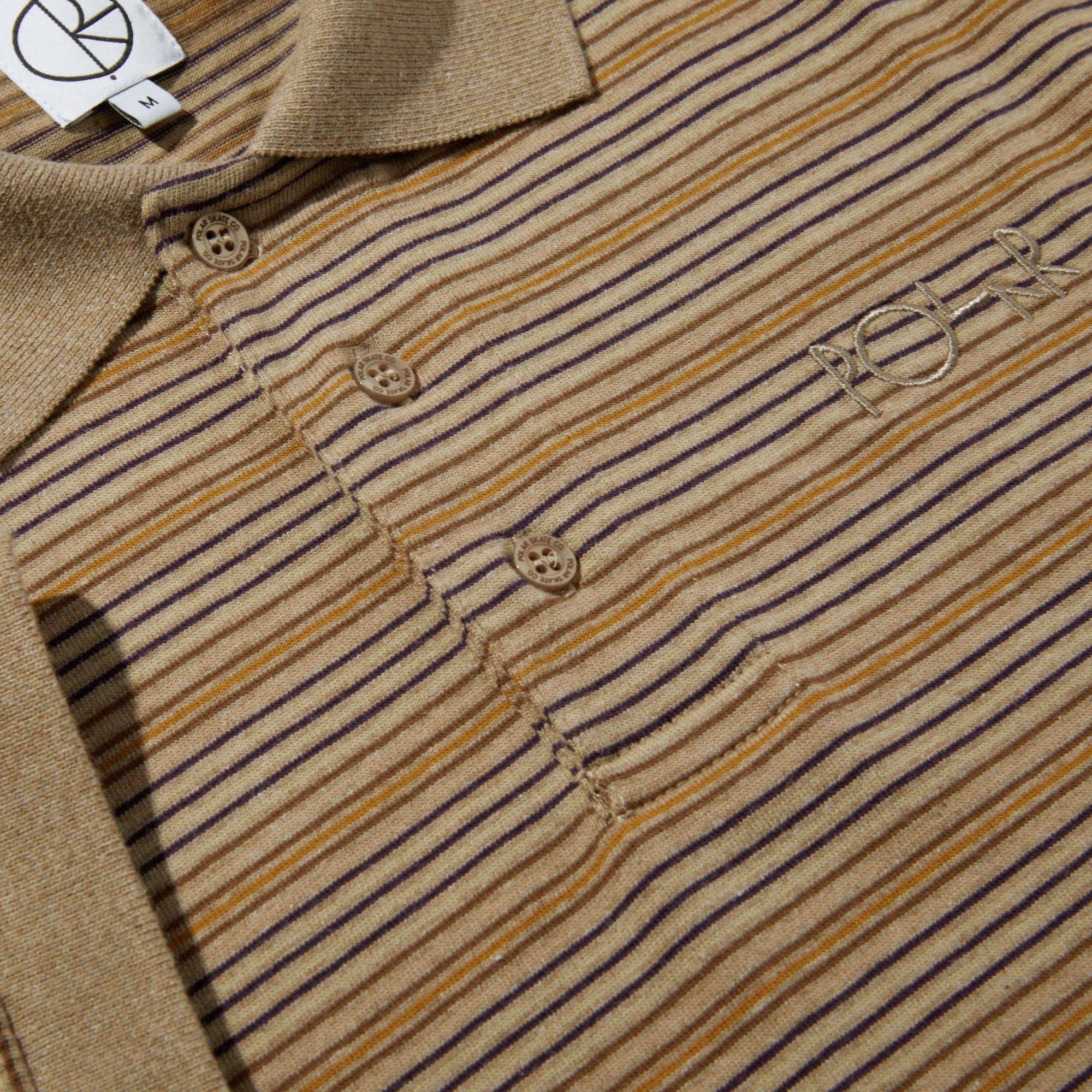 Polar Stripe Polo Shirt Camel