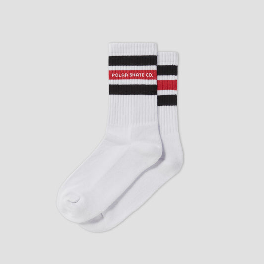 Polar Fat Stripe Socks White / Black / Red