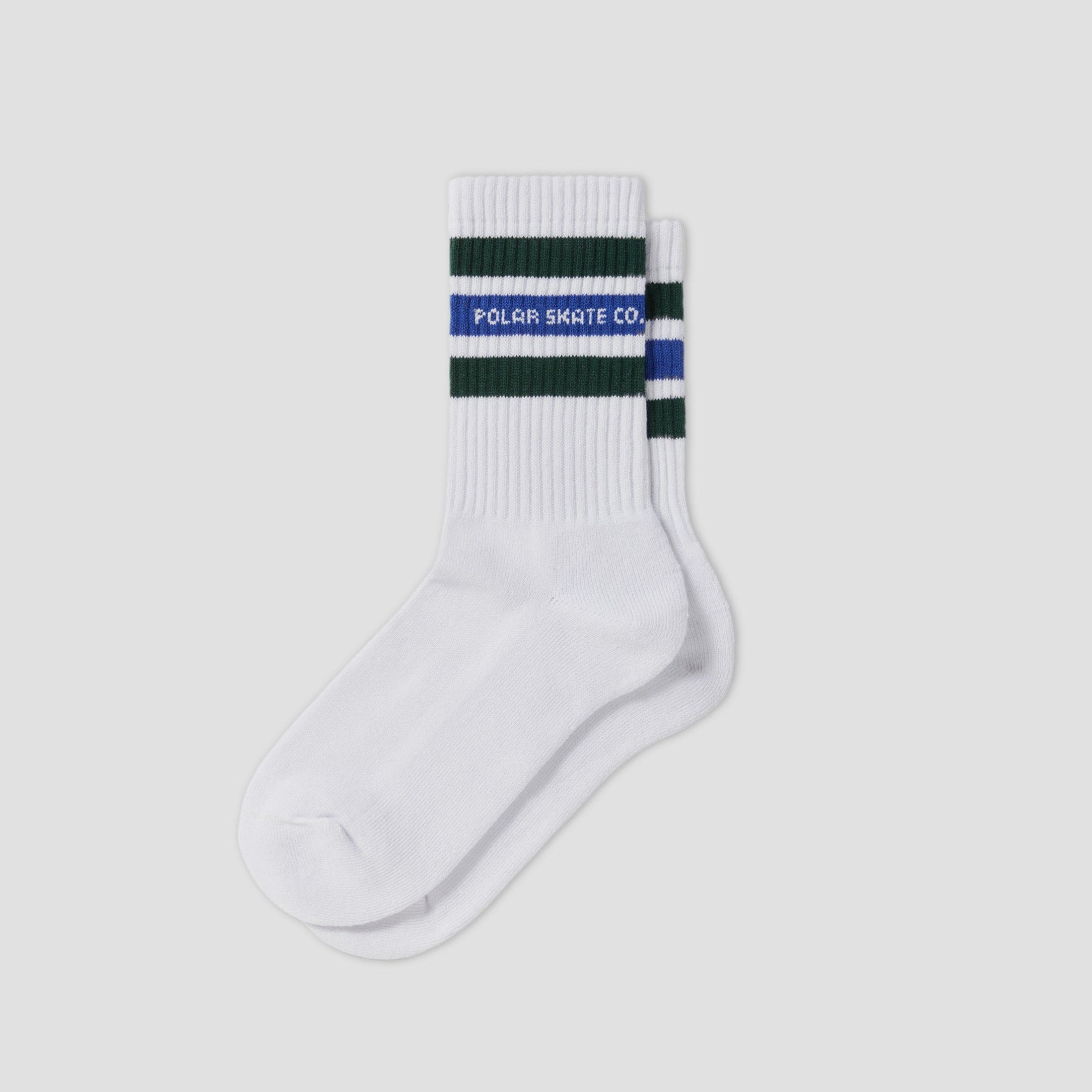 Polar Fat Stripe Socks White / Green / Blue