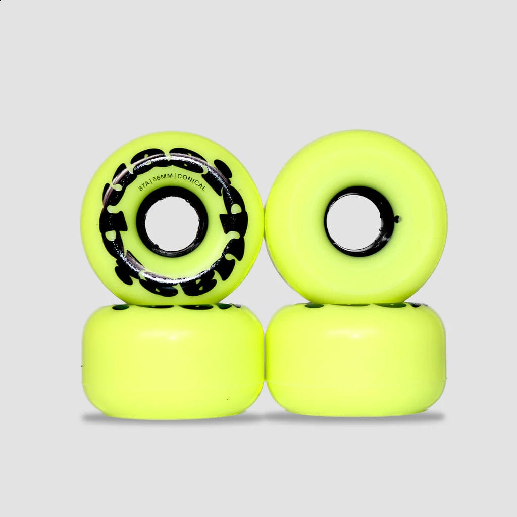 Quasi 56mm Stoner Conical Skateboard Wheels Tennis Ball Green