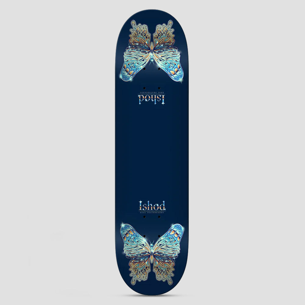 Real 8.25 Ishod Mariposa Chrome Redux Twin Tail Skateboard Deck Navy