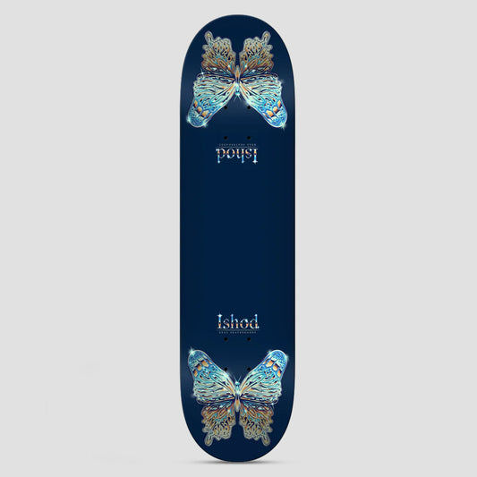Real 8.25 Ishod Mariposa Chrome Redux Twin Tail Skateboard Deck Navy