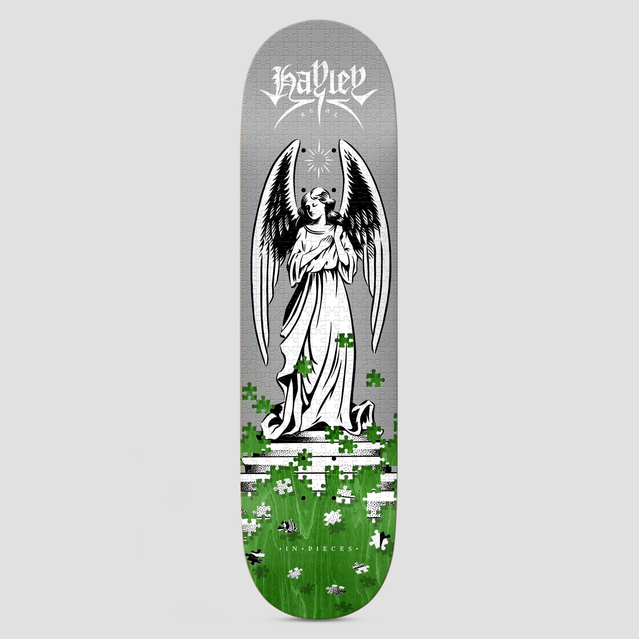 Real 8.25 Hayley Pieces True Fit Skateboard Deck Grey