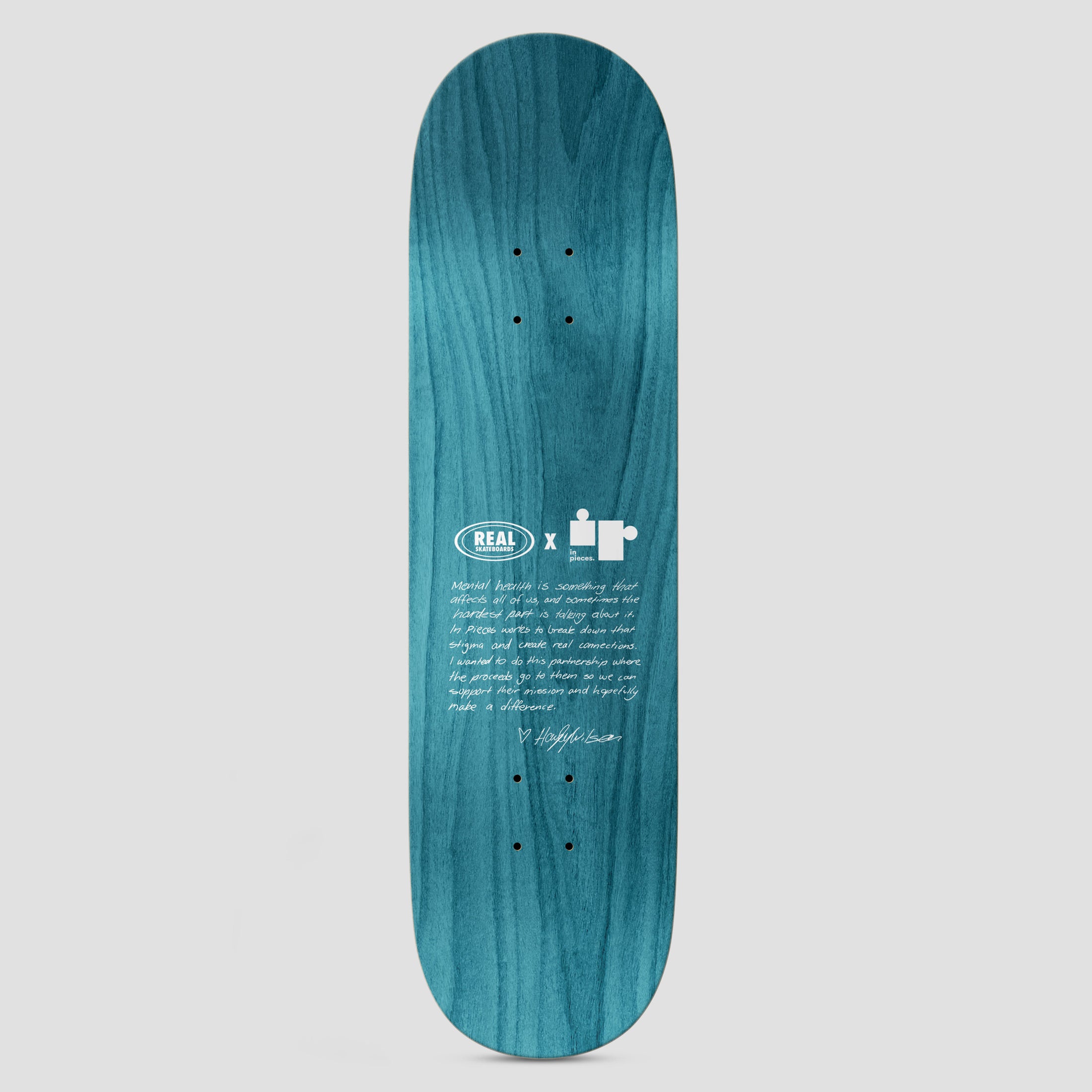Real 8.25 Hayley Pieces True Fit Skateboard Deck Grey