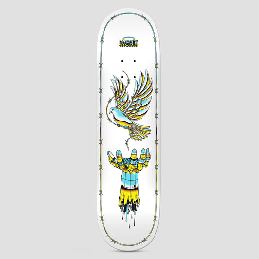 Real 8.25 Team Synthetic Peace Skateboard Deck White
