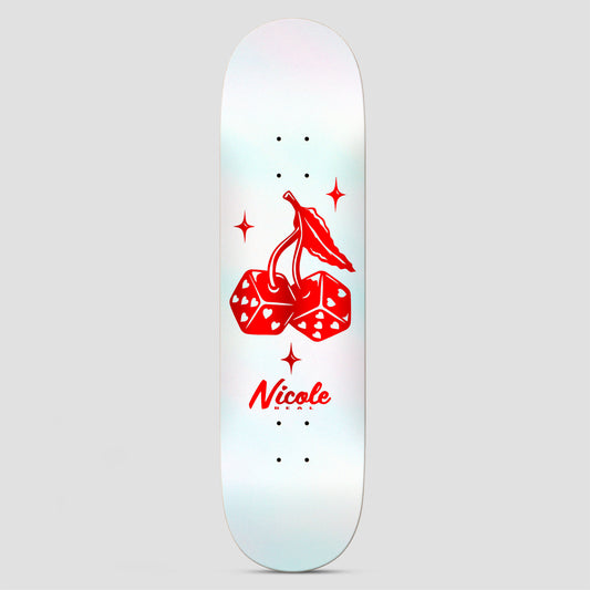 Real 8.00 Nicole High Roller Skateboard Deck Twin Nose White