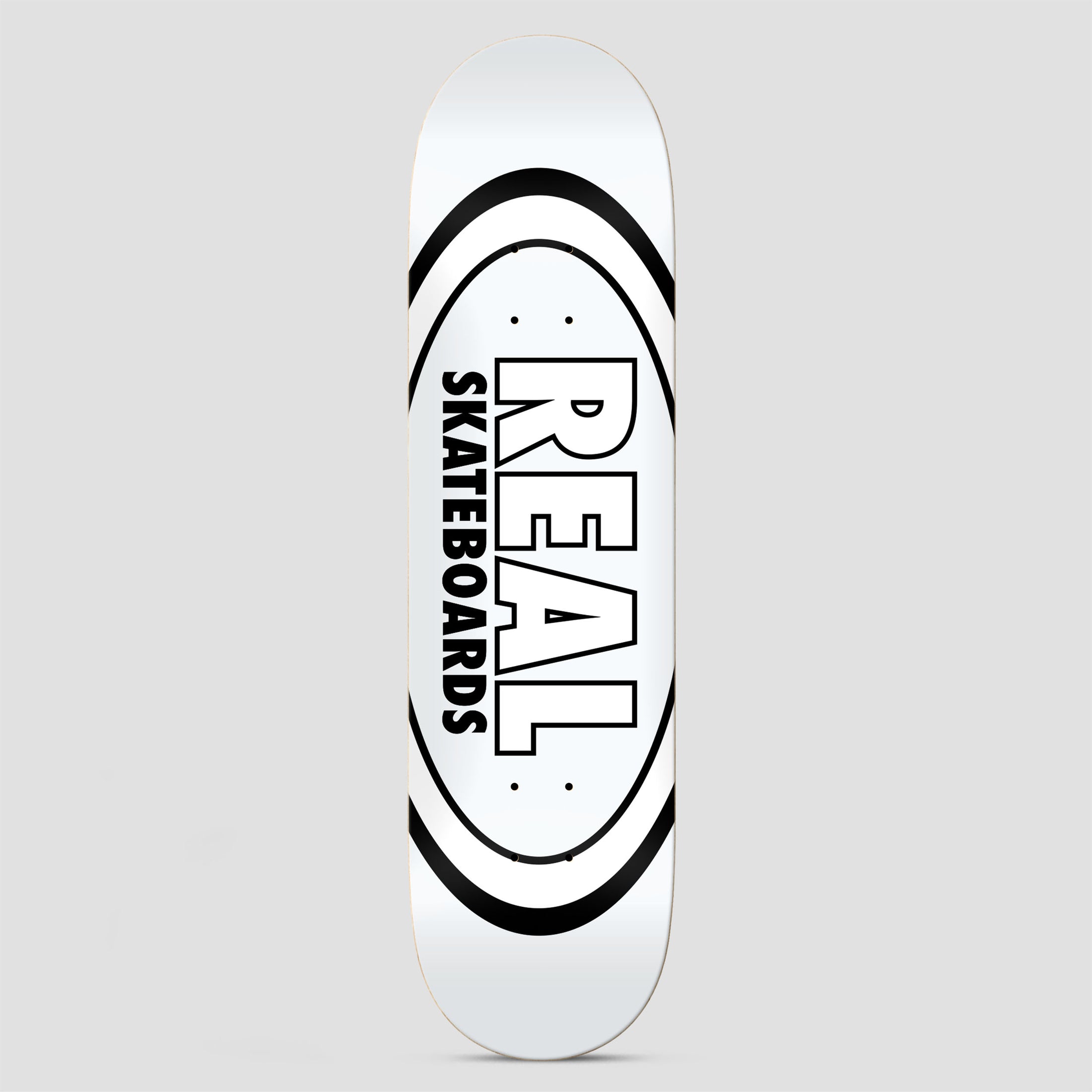 Real 8.38 Team Classic Oval Skateboard Deck White