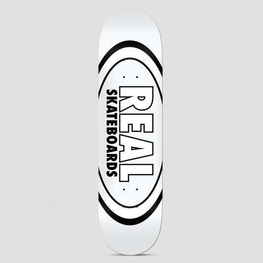 Real 8.38 Team Classic Oval Skateboard Deck White