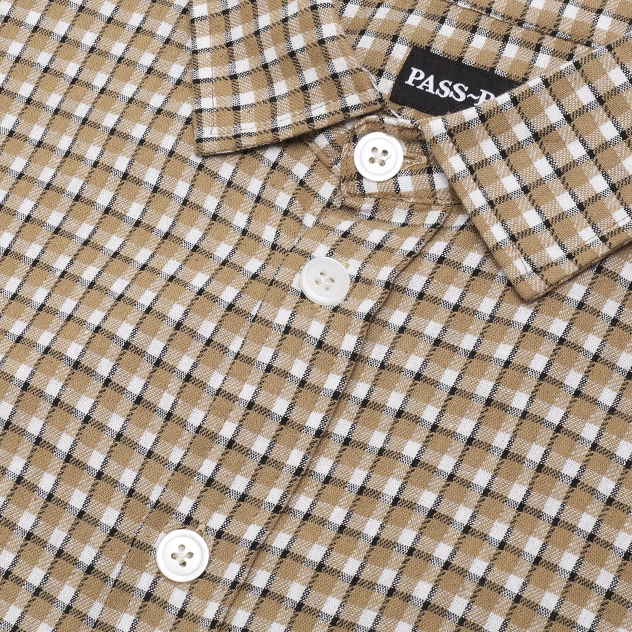 Passport Workers Check Shirt Shortsleeve Sand