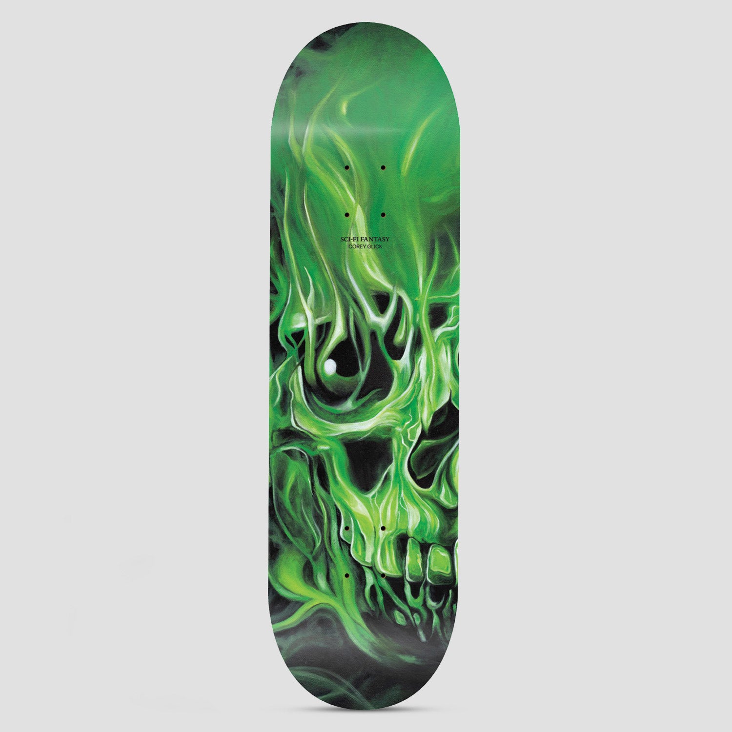 Sci-Fi Fantasy 8.5 Corey Glick Skulls Skateboard Deck Green