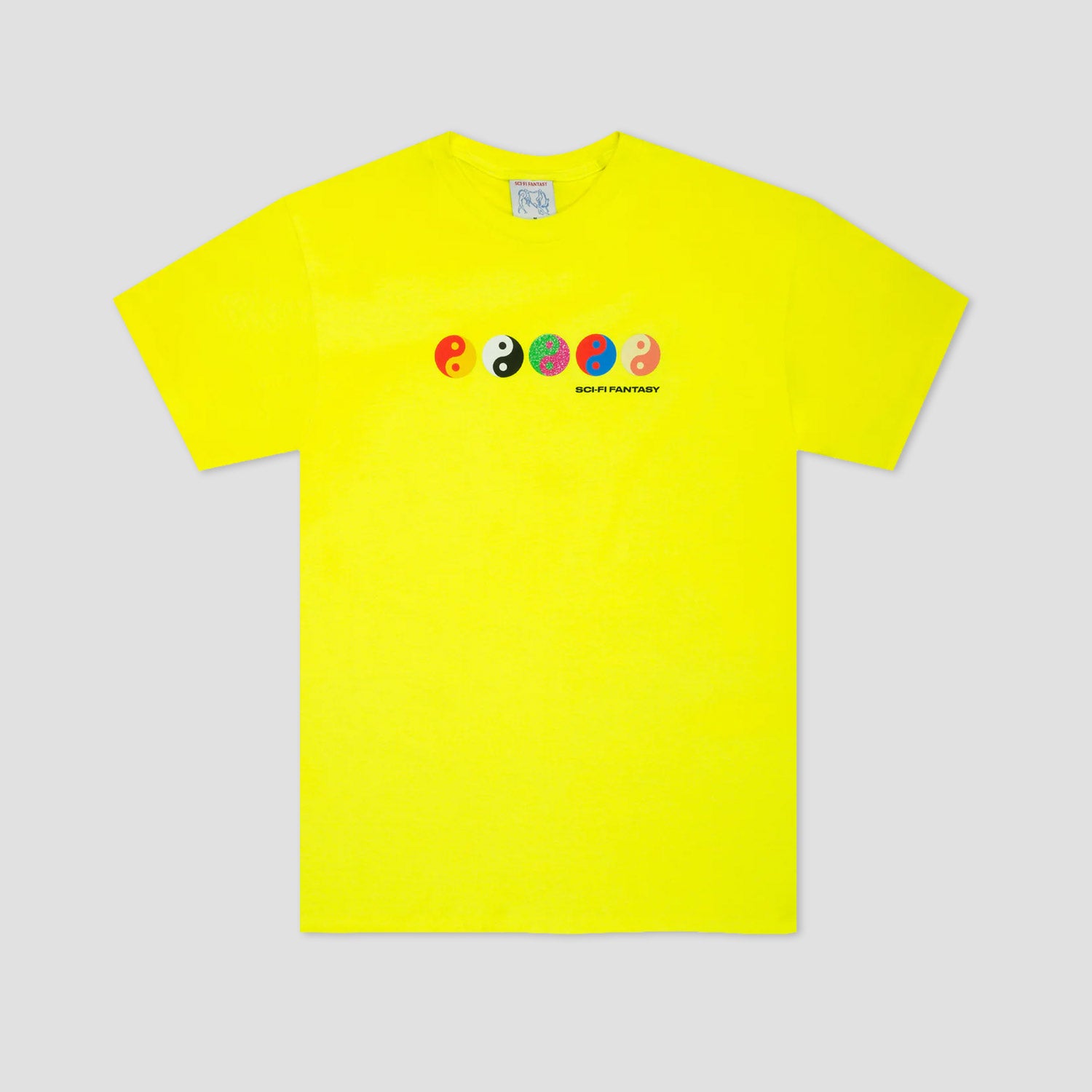 Sci-Fi Fantasy Yin Yang T-Shirt Safety Green