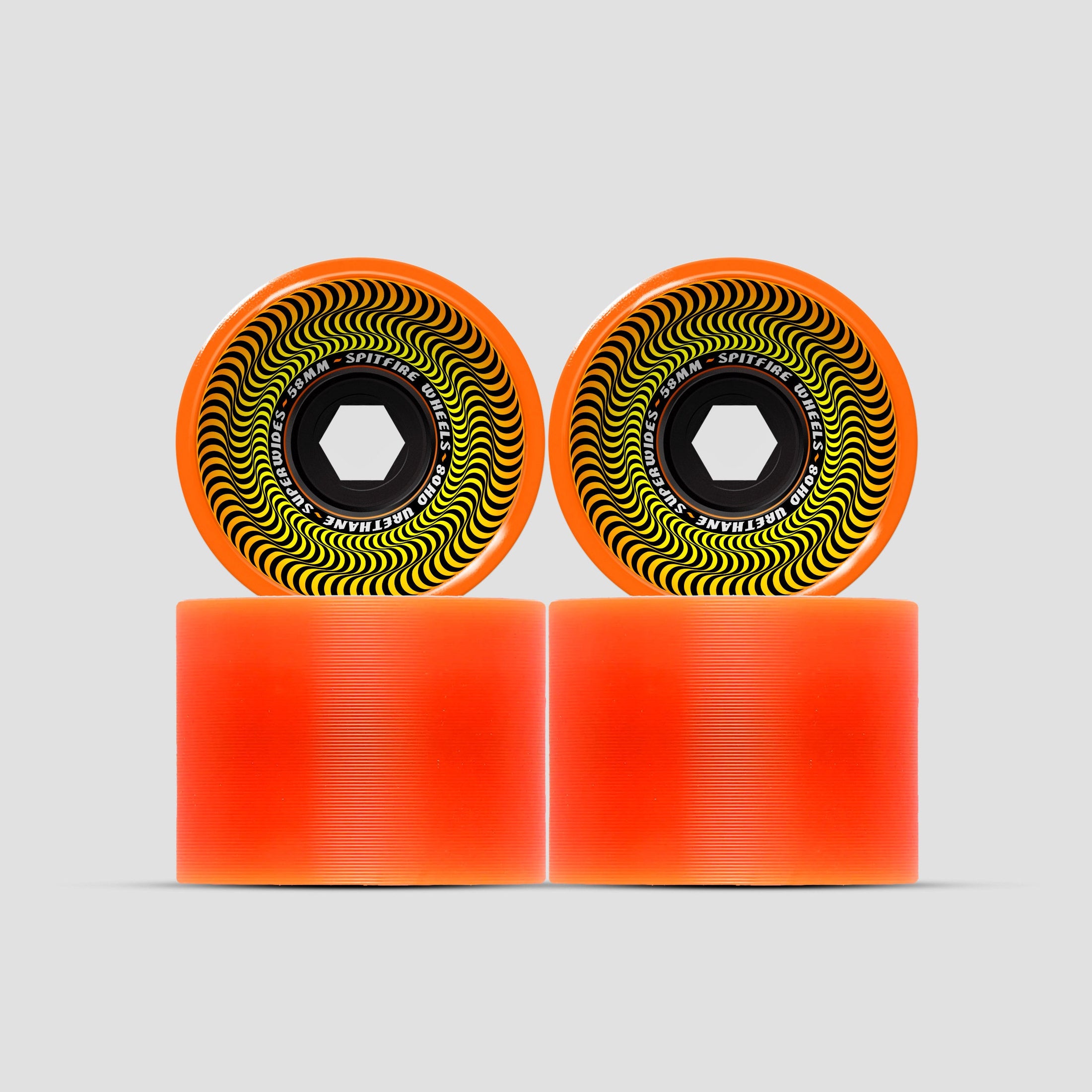 Spitfire 58mm Skateboard Wheels Superwides 80HD Orange