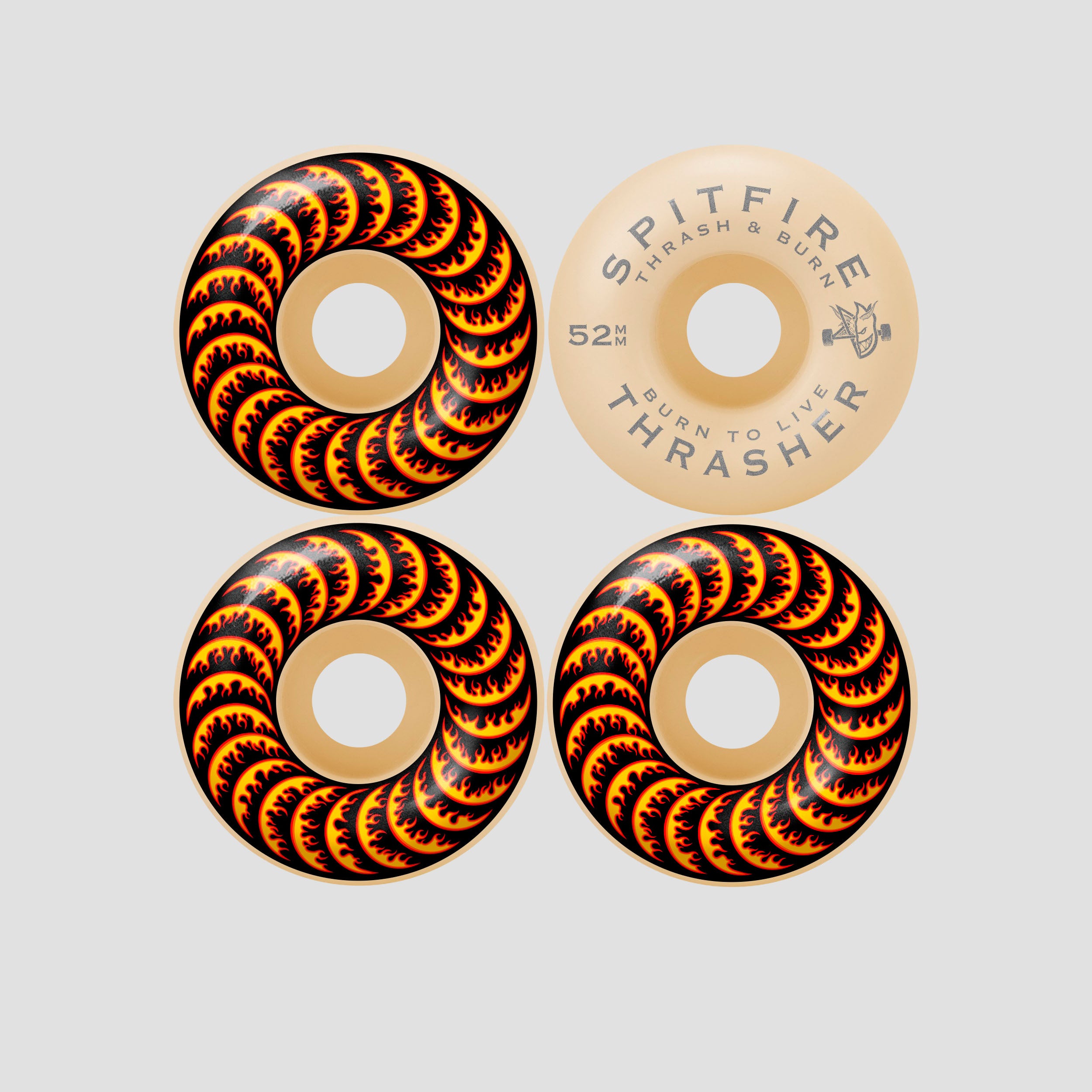 Spitfire x Thrasher 52mm Classic Flame F4 99 Classic Skateboard