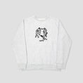 Load image into Gallery viewer, Skateboard Cafe Dance Circle Embroidered Crew Heather Grey
