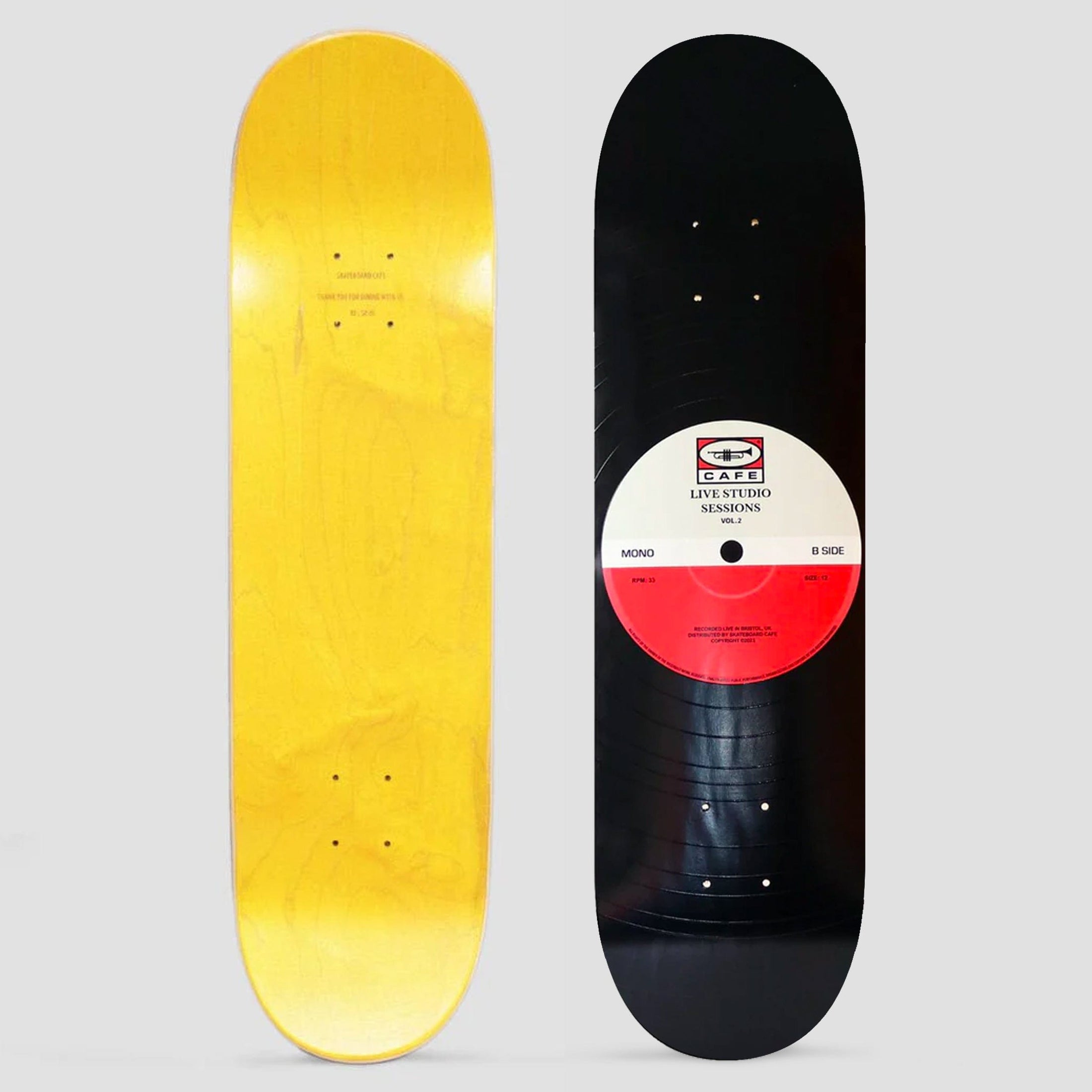 Skateboard Cafe 8.125 45 Skateboard Deck Grey / Cardinal