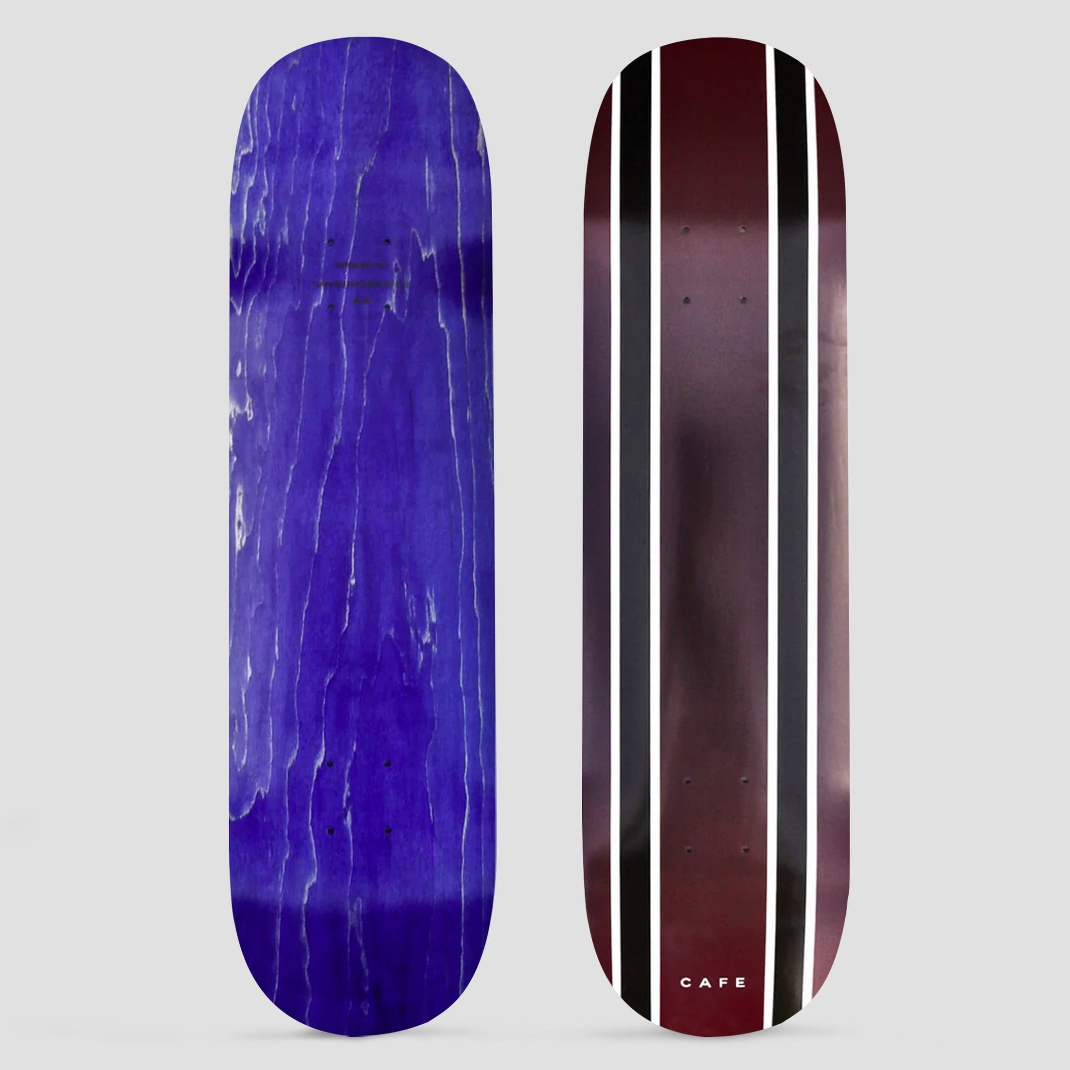 Skateboard Cafe 8.125 Double Stripe Skateboard Deck Burgundy / Black Fade