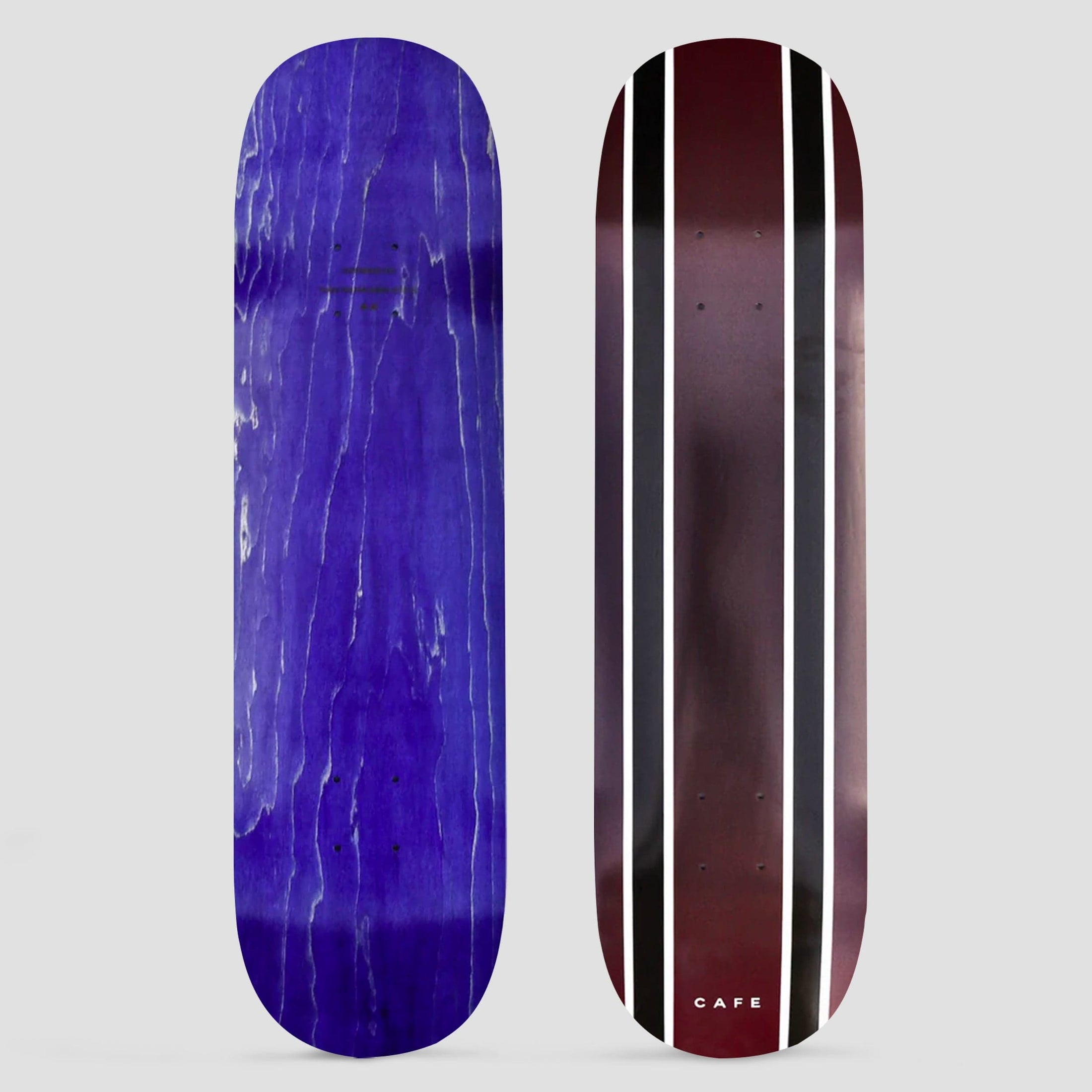 Skateboard Cafe 8.5 Double Stripe Skateboard Deck Burgundy / Black Fade