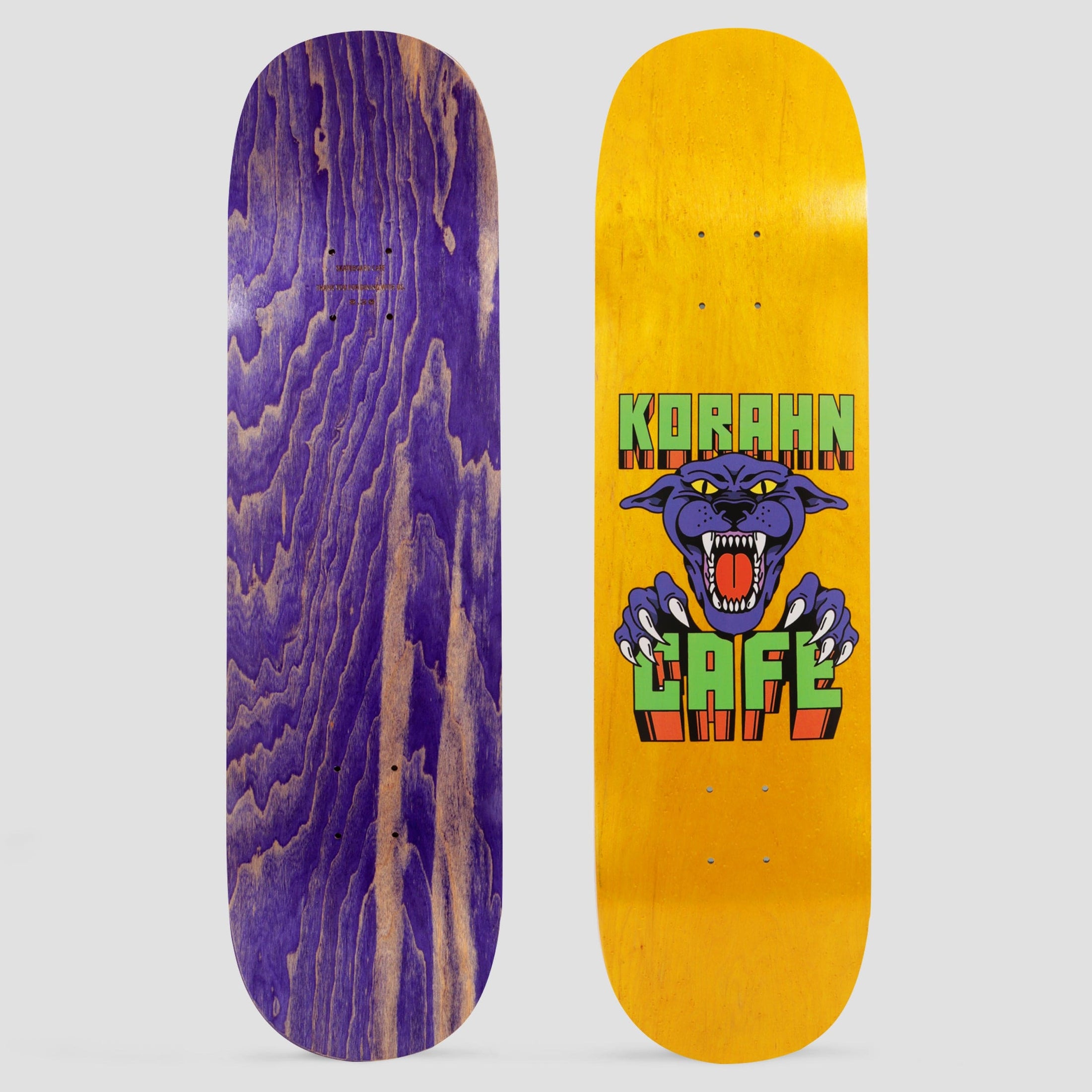 Skateboard Cafe 8.5 Korahn Panther C2 Shape Skateboard Deck Yellow