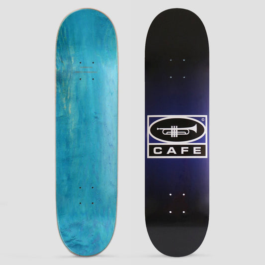 Skateboard Cafe 8.6 Trumpet Logo Skateboard Deck Navy / Black Fade