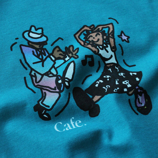 Skateboard Cafe "Dancing" T-Shirt Teal