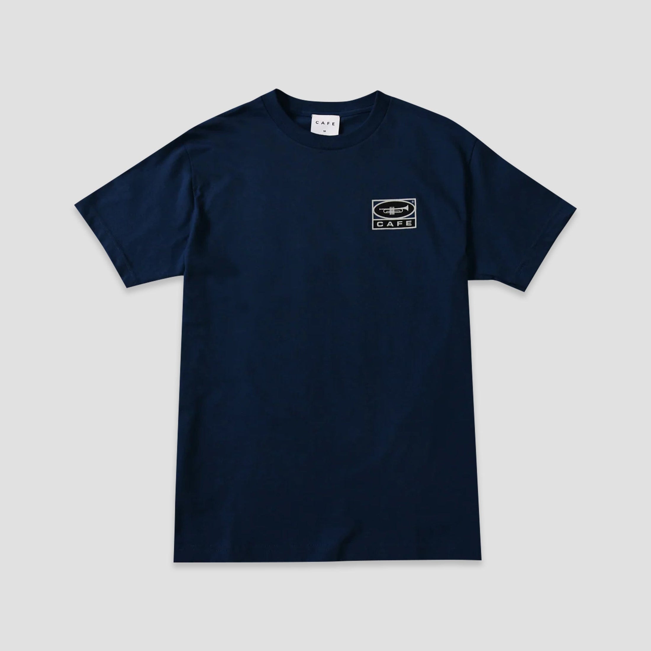 Skateboard Cafe Trumpet Logo T-Shirt Navy