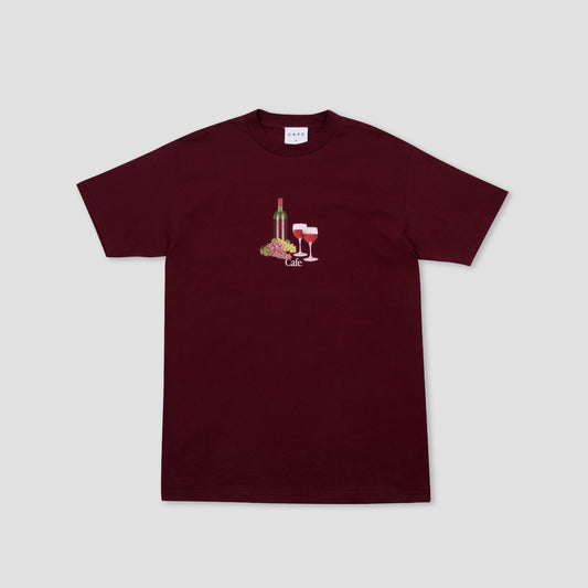 Skateboard Cafe Vino T-Shirt Burgundy