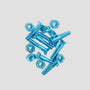 Slam City Skates 1 Inch Allen Skateboard Bolts Blue