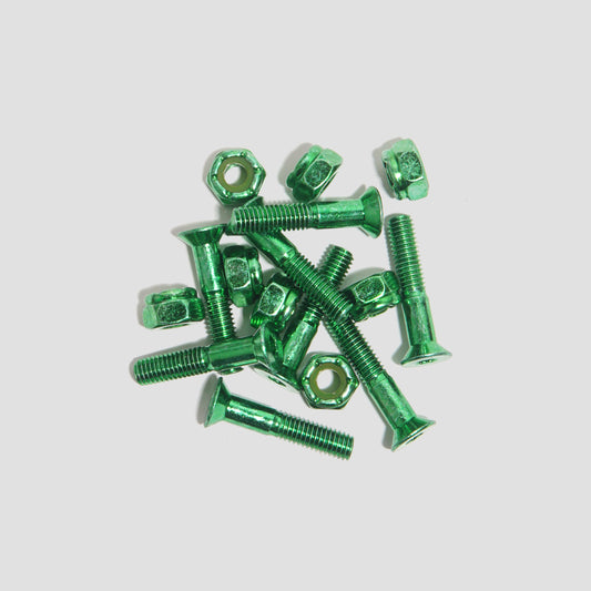 Slam City Skates 1 Inch Allen Skateboard Bolts Green