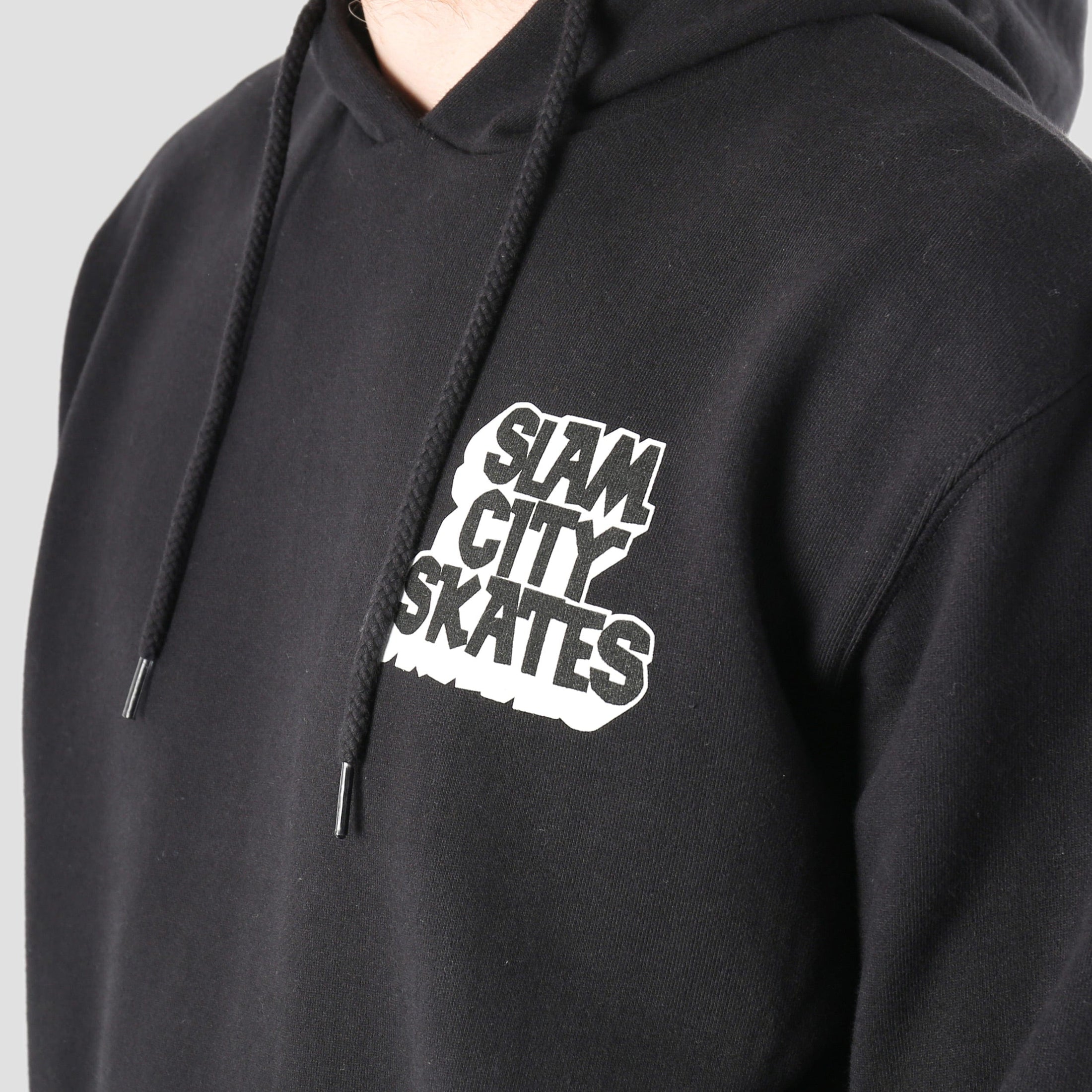Slam City Skates Classic Chest Logo Hood Black