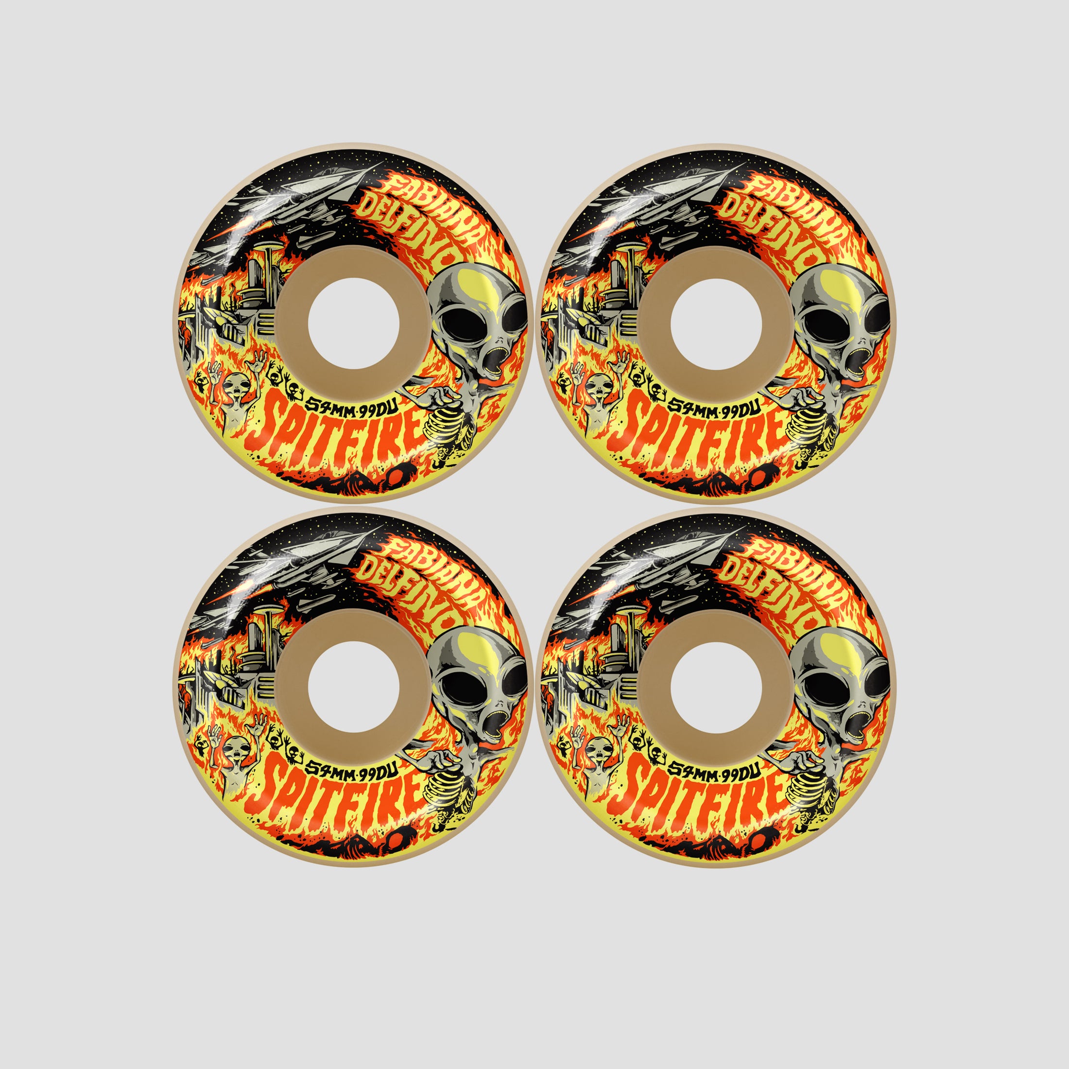 Spitfire 54mm Fabiana Invasion F4 99 Conical Full Skateboard Wheels Natural