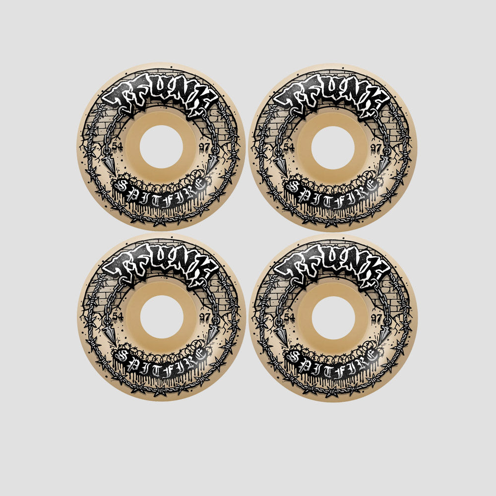 Spitfire 54mm T-Funk Raw F4 97 Radial Full Skateboard Wheels Natural