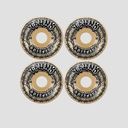 Spitfire 54mm T-Funk Raw F4 97 Radial Full Skateboard Wheels Natural