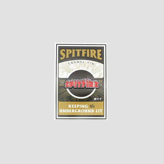Spitfire Flash Fire Lapel Pin Badge Black / Red / White
