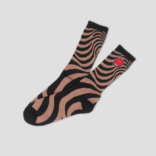 Spitfire Bighead Swirl Socks Black / Brown / Red