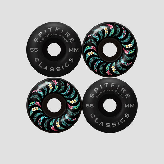 Spitfire 55mm Team Floral F4 99 Classic Skateboard Wheels Black