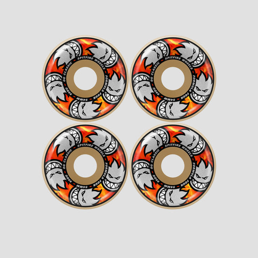 Spitfire 54mm Team Multiball F4 99 OG Classic Skateboard Wheels Natural