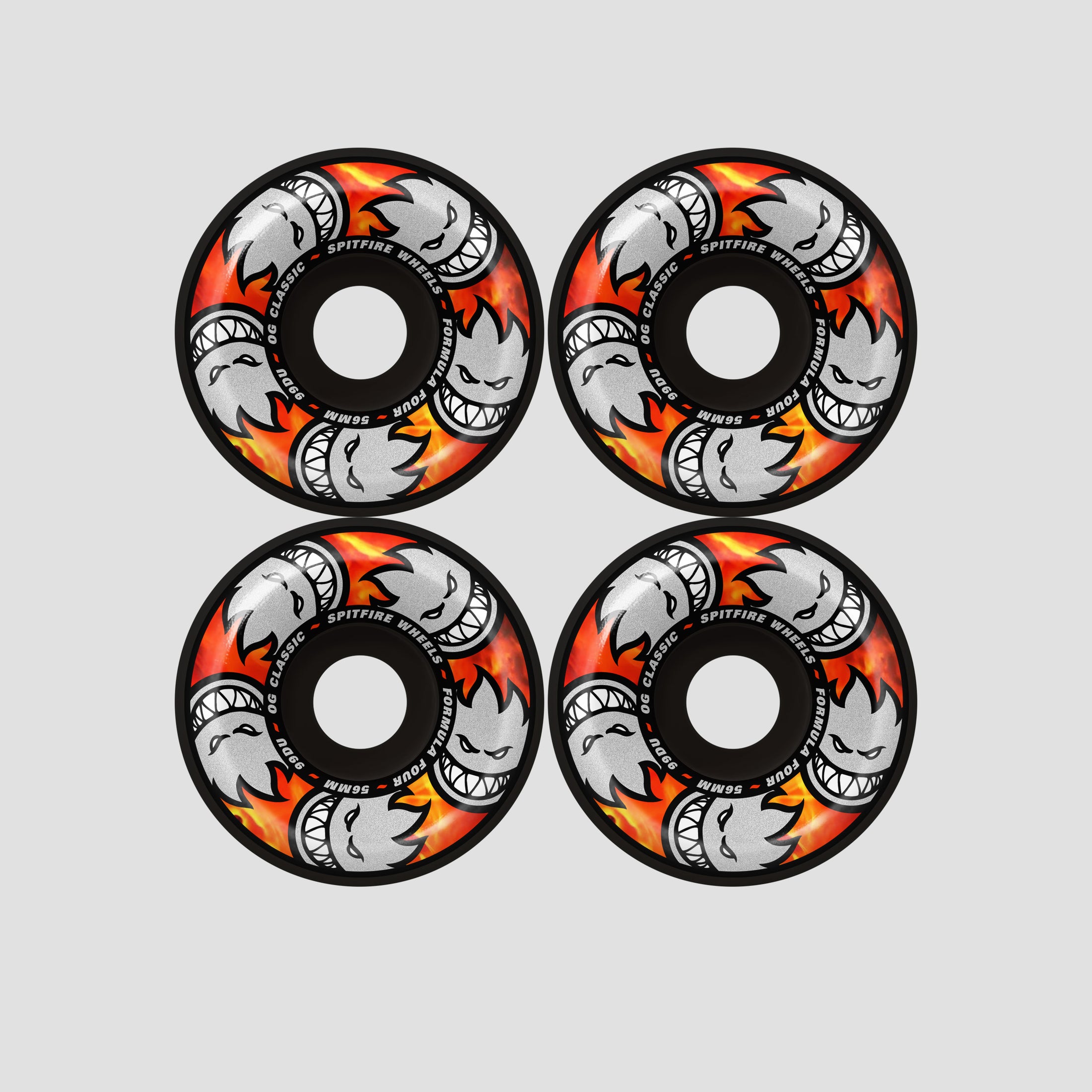 Spitfire 56mm Team Multiball F4 99 OG Classic Skateboard Wheels Black